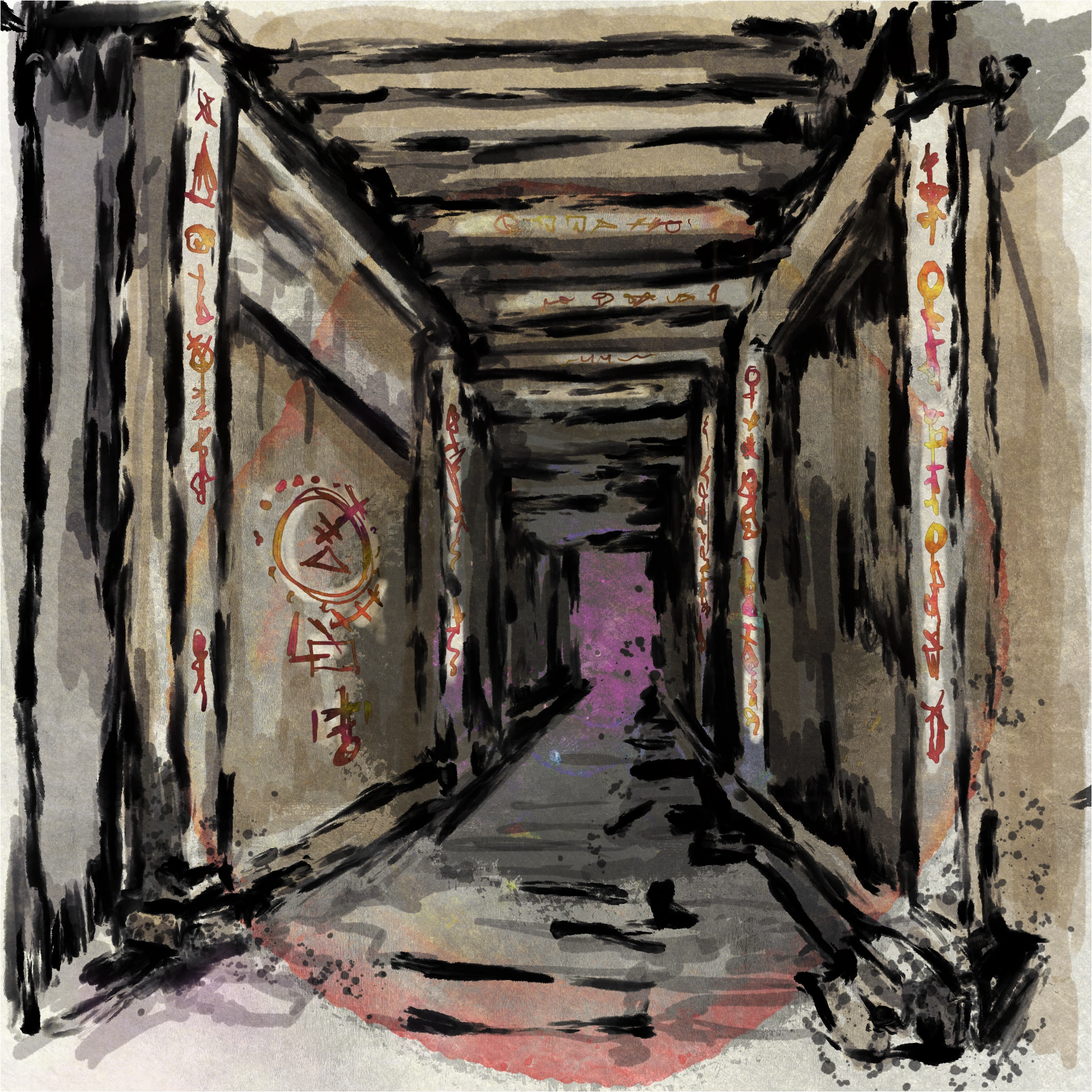 Arcane Hallway, seething with magical glyphs